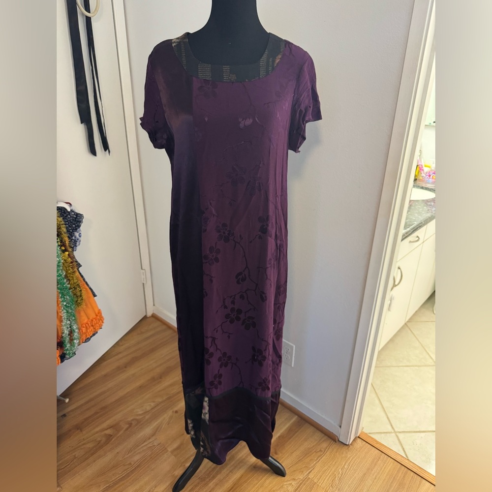 Lauren M. Petites Purple and Brown Dress